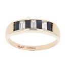 9ct Yellow Gold Cubic Zirconia and Sapphire Eternity Ring
