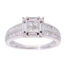 18ct White Gold 0.80ct Diamond Cluster Ring