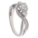 18ct White Gold 1.00ct Brilliant Cut Diamond Trilogy Ring