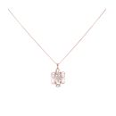 9ct Rose Gold 0.03ct Diamond And Moissanite Pendant And Chain 16"
