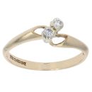 9ct Yellow Gold 0.08ct Diamond Two Stone Ring