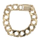 9ct Yellow Gold Textured Curb Bracelet 9"