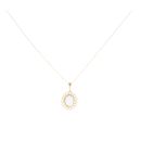 9ct Yellow Gold Created Opal Pendant And Chain 18"