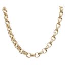 9ct Yellow Gold Patterned And Plain Belcher Chain 30"