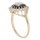 9ct Yellow Gold Cubic Zirconia and Sapphire Cluster Ring