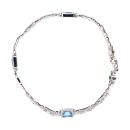 18ct White Gold Blue Topaz Bracelet 7.5"