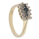 9ct Yellow Gold 0.30ct Diamond And Sapphire Cluster Ring
