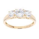 9ct Yellow Gold Three Stone Cubic Zirconia Ring