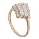 14ct Yellow Gold Cubic Zirconia Cluster Ring