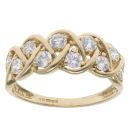 14ct Yellow Gold Cubic Zirconia Twist Ring
