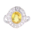 Platinum Sapphire and 0.50ct Diamond Ring