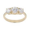 9ct Yellow Gold Three Stone Cubic Zirconia Ring