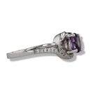 9ct White Gold Amethyst And Cubic Zirconia Swirl Ring