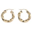 9ct Yellow Gold Greek Key Twisted Hoop Earrings