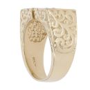 9ct Yellow Gold Cubic Zirconia Patterned Dad Ring