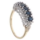 9ct Yellow Gold 0.20ct Diamond and Sapphire Dress Ring