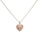 9ct Rose Gold 0.02ct Diamond Clogau Heart Pendant and Chain 18"