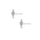 Sterling Silver Bypass Cubic Zirconia Stud Earrings