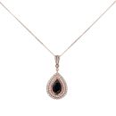 9ct Rose Gold Pear Shaped Gemstone Pendant And 16" Chain