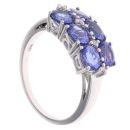 18ct White Gold 0.04ct Diamond And Tanzanite Cluster Ring