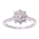9ct White Gold 0.33ct Diamond Cluster Ring