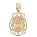 14ct Yellow Gold Cubic Zirconia And Pink Gemstone Tiger Pendant