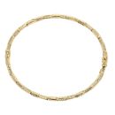 9ct Yellow Gold Hinged Hammered Style Bangle