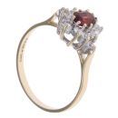 9ct Yellow Gold Garnet And Cubic Zirconia Cluster Ring