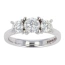 18ct White Gold 1.00ct Diamond Trilogy Ring