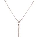 18ct White Gold 0.50ct Diamond Twist Bar Pendant and Chain 18"