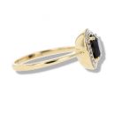 9ct Yellow Gold Created Sapphire And Cubic Zirconia Cluster Ring