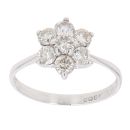 14ct White Gold 0.90ct Brilliant Cut Diamond Cluster Ring