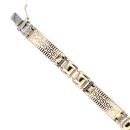 14ct Yellow And White Gold Greek Key Screw Bracelet 8.5"