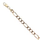 9ct Yellow Gold Figaro Bracelet 7"
