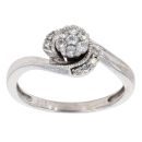 9ct White Gold 0.22ct Diamond Cluster Ring