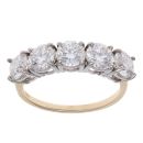9ct Yellow Gold 3.65ct Lab Grown Brilliant Cut Diamond Five Stone Ring