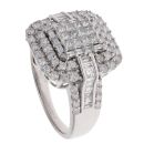 18ct White Gold 2.00ct Princess, Baguette and Brilliant Cut Cluster Ring