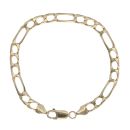 9ct Yellow Gold Figaro Bracelet 7.5"