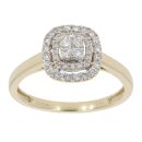 9ct Yellow Gold 0.28ct Cluster Diamond Ring