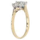 18ct Yellow Gold 0.75ct Diamond Trilogy Ring