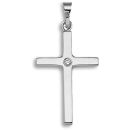9 Carat White Gold 3pts Diamond Cross