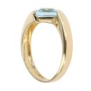 18ct Yellow Gold Blue Topaz Twist Ring