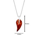 Sterling Silver Baltic Amber Abstract Drop Pendant Necklace