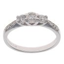 18ct White Gold 0.50ct Diamond Trilogy Ring