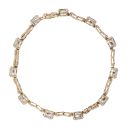 9ct Yellow Gold Blue Topaz Bracelet 7.5"