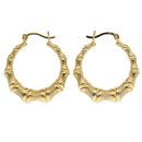 Silver Gold Plated Bamboo Creole Earrings