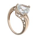 9ct Yellow Gold 0.05ct Diamond And Aquamarine Ring