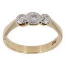 18ct Yellow Gold 0.10ct Diamond Trilogy Ring