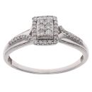 9ct White Gold 0.32ct Brilliant Cut Diamond Cluster Ring