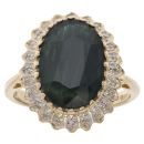 9ct Yellow Gold 0.03ct Diamond And Sapphire Cluster Ring